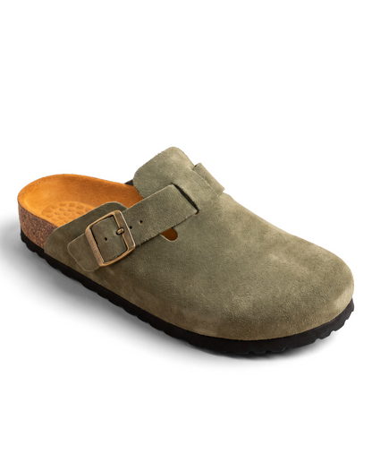 LUXIVANO Sabot Daim - Vert olive - image 1